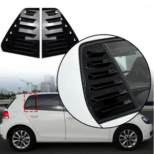 VW Golf 6 MK6 2008-2012 Rear Side Window Louvers 2PCS Glossy Black Sport Exterior