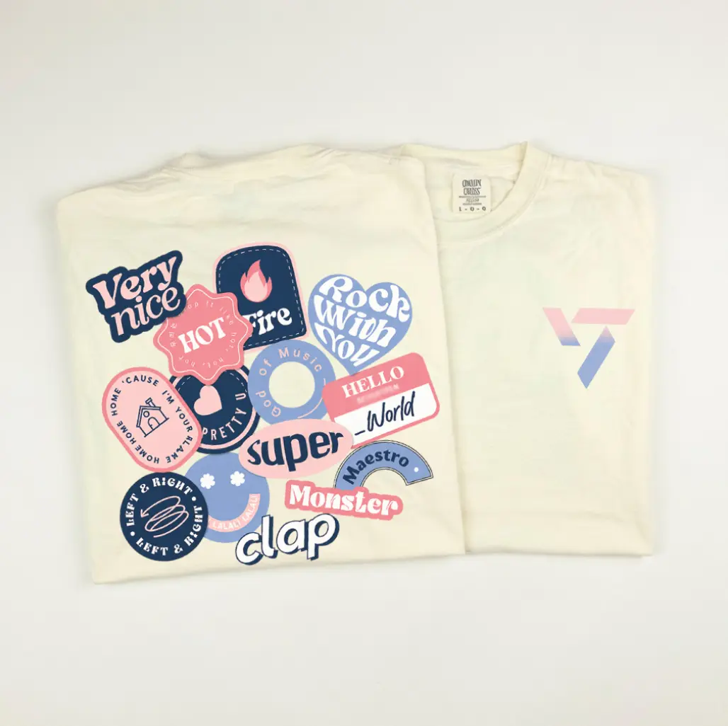 Comfort Colors SVT Song 2 Sided Shirt, Carat Fandom Gift, K-Pop Fan Apparel, Kpop Boy Group Shirt, Concert Outfit Tops