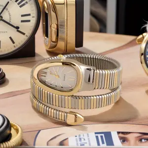 Fashionable Women's Alloy Band Snake-Shape Quartz Watch, Elegant Quartz Watch, Modern Waterproof Watch Ideal for Daily Wear, Perfect Gift for Any Occasion, Fashionable Wristwatch