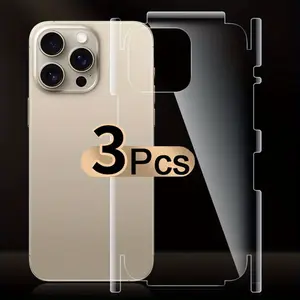 3Sets Back Hydrogel Film Border Frame Stickers for IPhone 16 Pro 116 ProMax 16 Plus Back Side Full Cover Screen Protectors