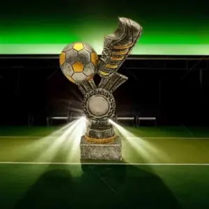 Football Trophy Statue, Resin Football and Shoe Design, Sports, and, Home Decor, Soccer Enthusiasts, Fan Memorabilia, Memorial, Award Ceremony