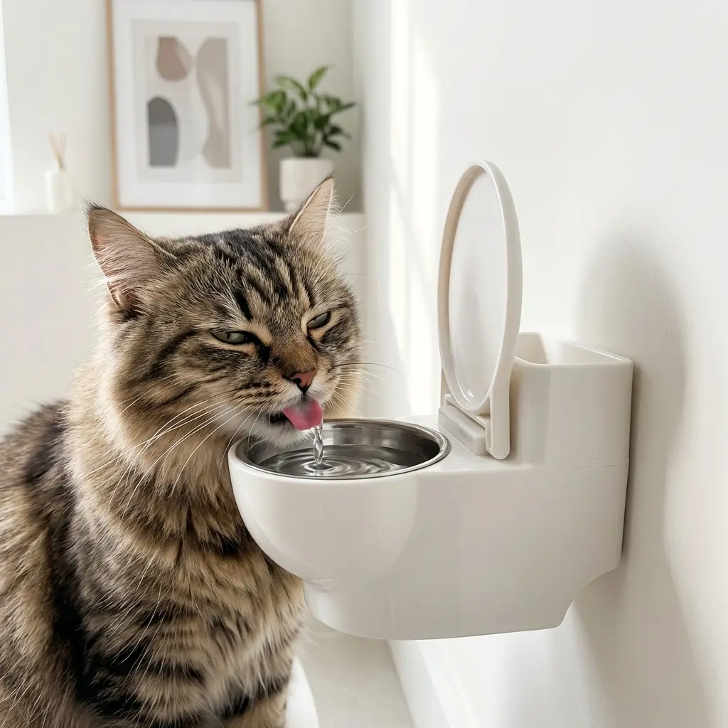 Toilet-Themed Pet Water Bowl  Fun Gravity-Fed Drinking Fountain for Cats  and Small Dogs, Splash-Resistant & Vet-Approved ,cat drinkingfountain -  TikTok Shop