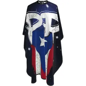 Puerto Rico Pr Flag Salon Barber Cape - Professional Hairdressing Waterproof Hair Cutting Cape With Adjustable Snap Closure-Haircut Apron For Hair Stylist And Home Use-55''X66''