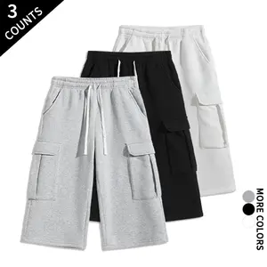 Men’s Value 4-Pack Practical Cargo Shorts with Elastic Waistband, Stylish Workwear Style Bottoms outdoorfun