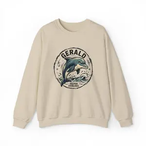 Gerald Dolphin Crewneck Sweatshirt - Vintage Ocean Graphic