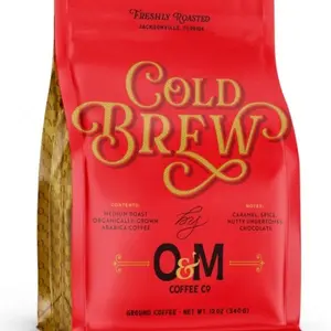O&M Coffee Co. Cold Brew 12 oz - Medium Roast with Organic-Crowned Arabica Coffee, Cayenne Pepper & Hottie Undertones, Chocolate Mocha Flavor - Beverage