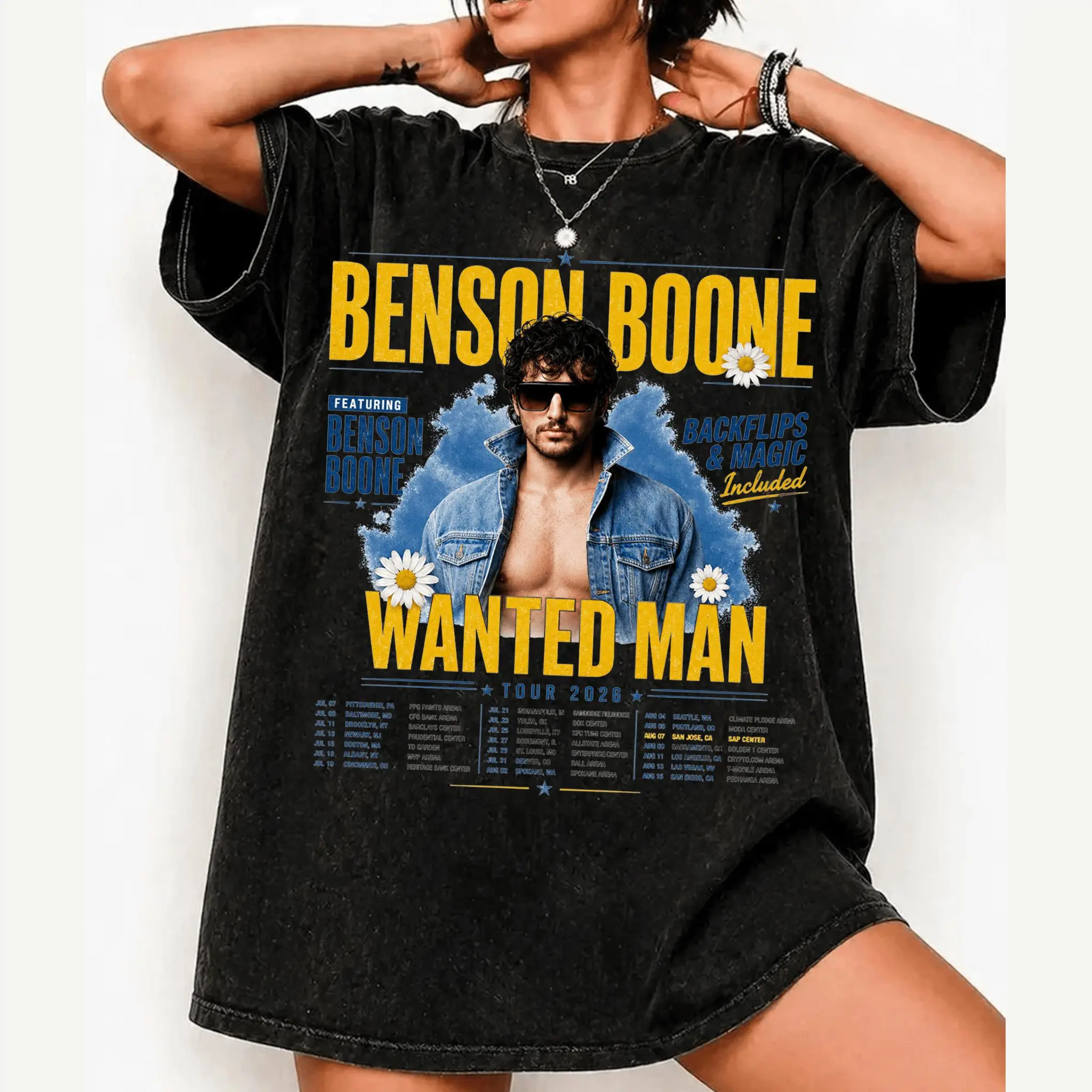 Benson Boone Wanted Man Tour 2026 Shirt, Vintage Concert Graphic Tee, Benson Boone Fan Gift, Retro Music Shirt, Unisex Casual Apparel