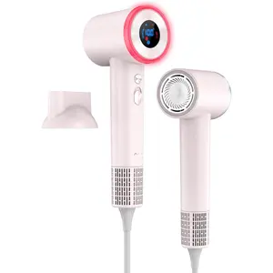 High Speed Fast Drying Hair Dryers, Frizz Reduction Negative Ionic Portable Blow Dryer with 110000 RPM Brushless Motor, Lightweight Low Noise Thermo-Control Hairdryer with Nozzle for Home, Travel