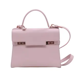 Pre-owned delvaux Leather Top handle Nude Tempête MM Crossbody Bag Twins B21272