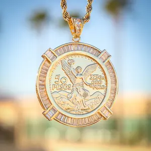 Centenario with Baguette Bezel Pendant - Gold