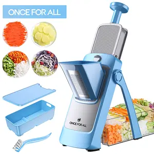 ONCE FOR ALL JS04 New Multi-Functional Kitchen Vegetable Chopper Utensils - Mandoline Slicer, Dicer, Rotating Grater, Safe Hand Protection, Essential Countertop Household Gadget, Ideal Gift