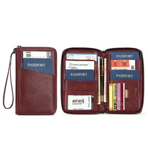 Travel Passport Wallet RFID Blocking PU Leather Card Holder for Men & Women Compact Design with Multiple Compartments Secure Closure Durable Microfiber Leather Organizer