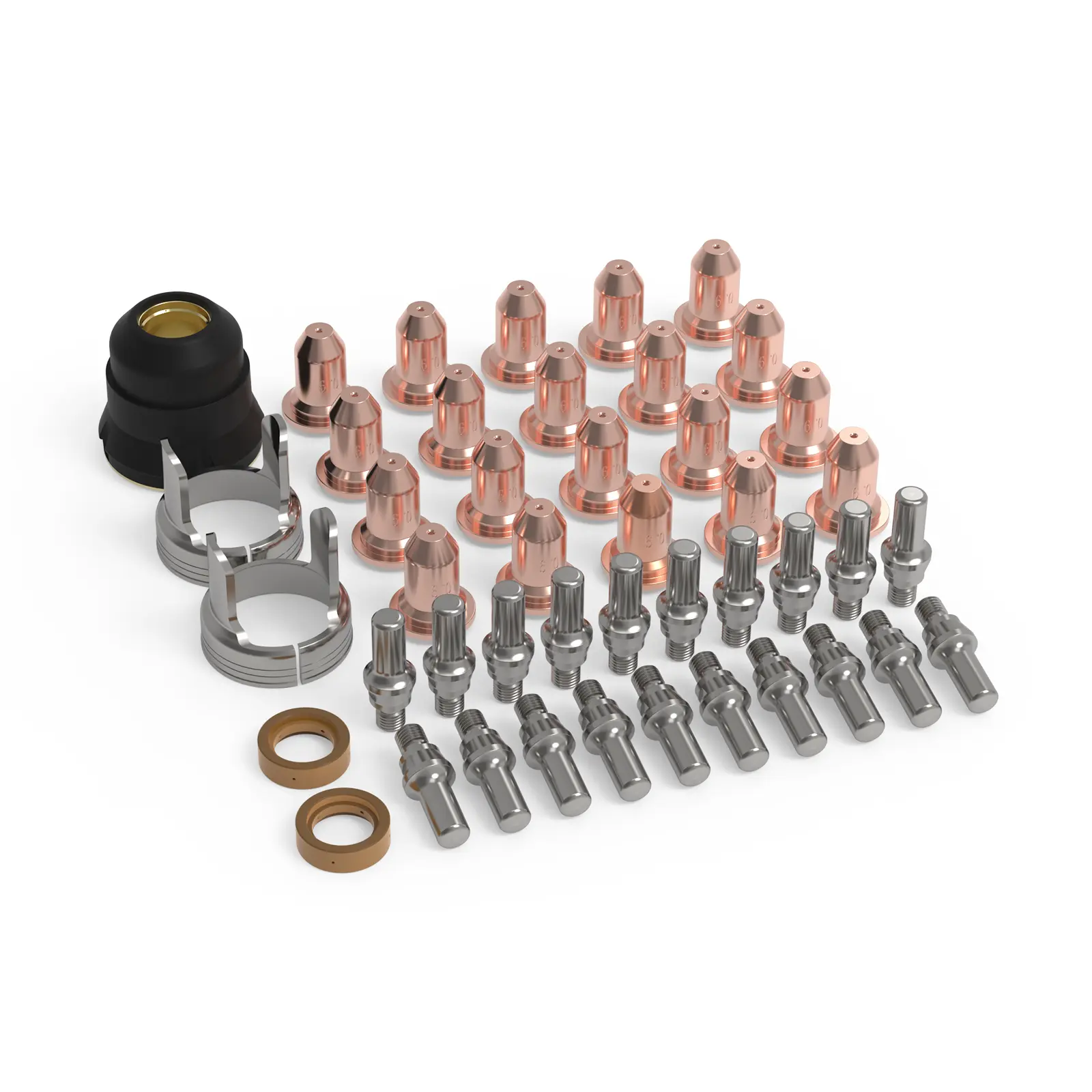 YESWELDER 45Pcs IPT40 Non-HF Plasma Cutting Torch Consumables Set, Welding Accessories with Long Electrodes, Long Tips Compatible with YESWELDER CUT-55DS-NHF-PLUS, CUT-65DS-PLUS Plasma Cutters