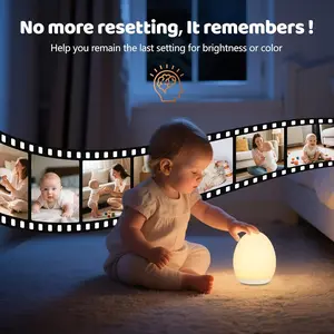Enchanting RGB Lights Rechargeable Egg Shaped Night Light,, Dimming Function, Touch Operation for Bedroom Room Decoration - Baby items, Fantasy Night Light Holiday Gift,Glowing Easter Eggs