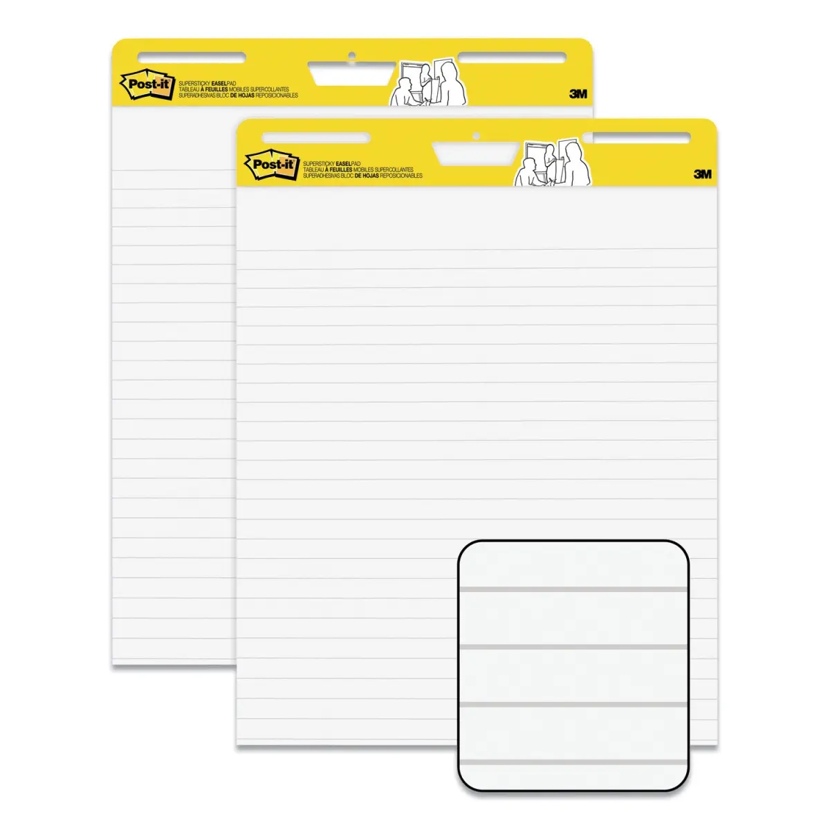 Ruled Lined Easel Pads - 25 x 30 in, 1.5" Sheet Ruling, Pack of 2, Repositionable, Easy Portability, Idea Capture, Presentation Support, Fosters Imaginative Thinking, Capture And Build On Ideas