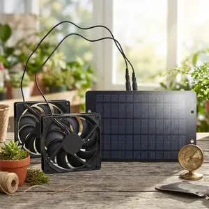Solar dual fan ventilation system; waterproof, quiet greenhouse 7 chicken coop cooling, portable exhaust fan for sheds, RVs, Garages. Energy-efficient Outdoor Air Circulation & Heat Reduction Solution.