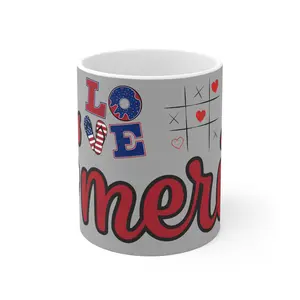 Love America White Ceramic Mug 11oz