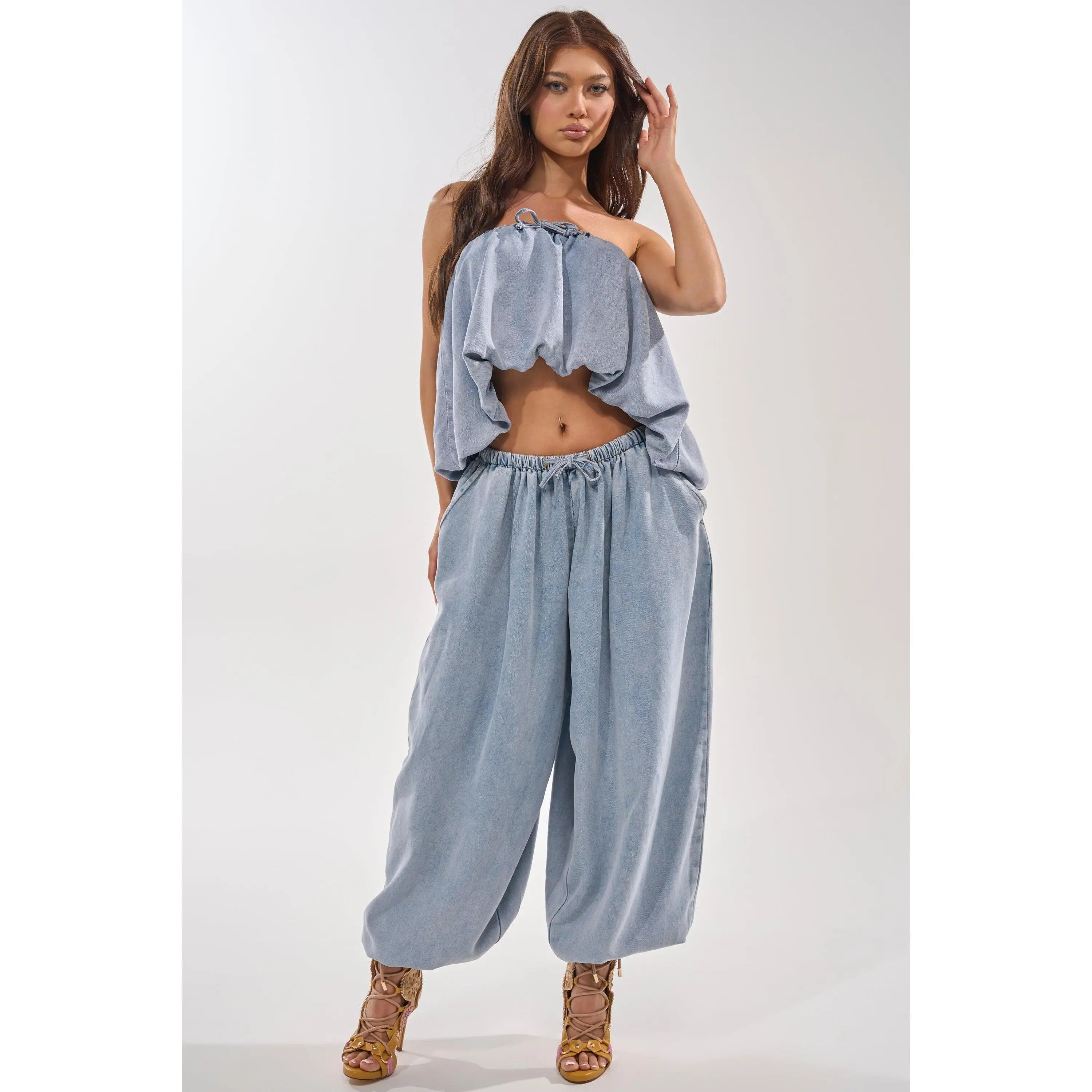 PUMPED UP DENIM BALLOON PANT
