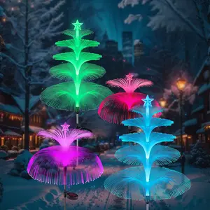 1Pcs Solar Jellyfish Garden Light Multi-layer LED Design 7 Light Modes Randomly Changing Lawn Landscape Lights with Light Sensor Control for Outdoor Garden Patio Sidewalk Party Decoration and Holiday Gifts