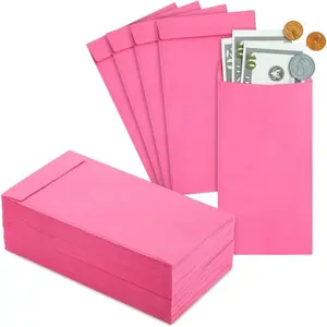 100 Pack Money Envelopes for Cash Pink (4 x 7 In)
