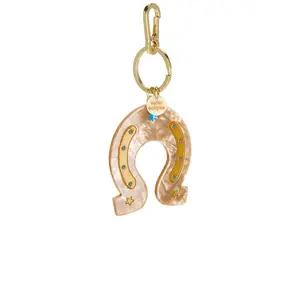 Solar Eclipse Hand-painted Bag Charm in Lucky Horseshoe