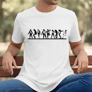 Michael Jackson Dance Evolution Shirt, MJ Silhouette Tee, King of Pop Shirt, Music Lover Gift, Retro Dance Graphic Tee, Unisex T-Shirt