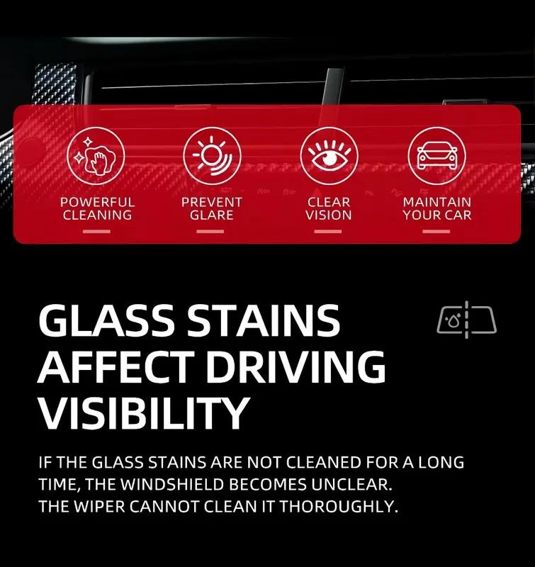 Windshield cleaner, glass polish, compound oil filmremoverscratch-free high-gloss glass cleaner Versatile Film Brush