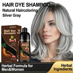 Silver Gray Hair Dye Shampoo 3-in-1, Instant Hair Color Shampoo for Women & Men, Long-Lasting Natural Color Silver Grey Hair Dye, Easy to Use Champú Para Canas for All Hair Types, 16.9 Fl Oz