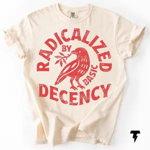 Comfort Colors Radicalized By Basic Decency T-shirt, Activist Tee