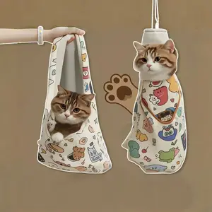 AKLLCCR Cosmetic Wrap Cat Cloth Photography Bag Cute Magic Cloth Folding Self-adhesive Cloth Cat Dog Nail Cutting Shot Anti-Scratch Bite Camera Lens Bag