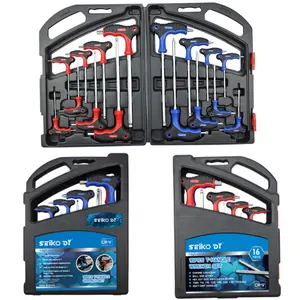 16-Piece Hex, Torx, and T-Handle Hex Key Set with Flat Head Hex Keys, Professional High Hardness Universal Tool Kit, Repair Essential