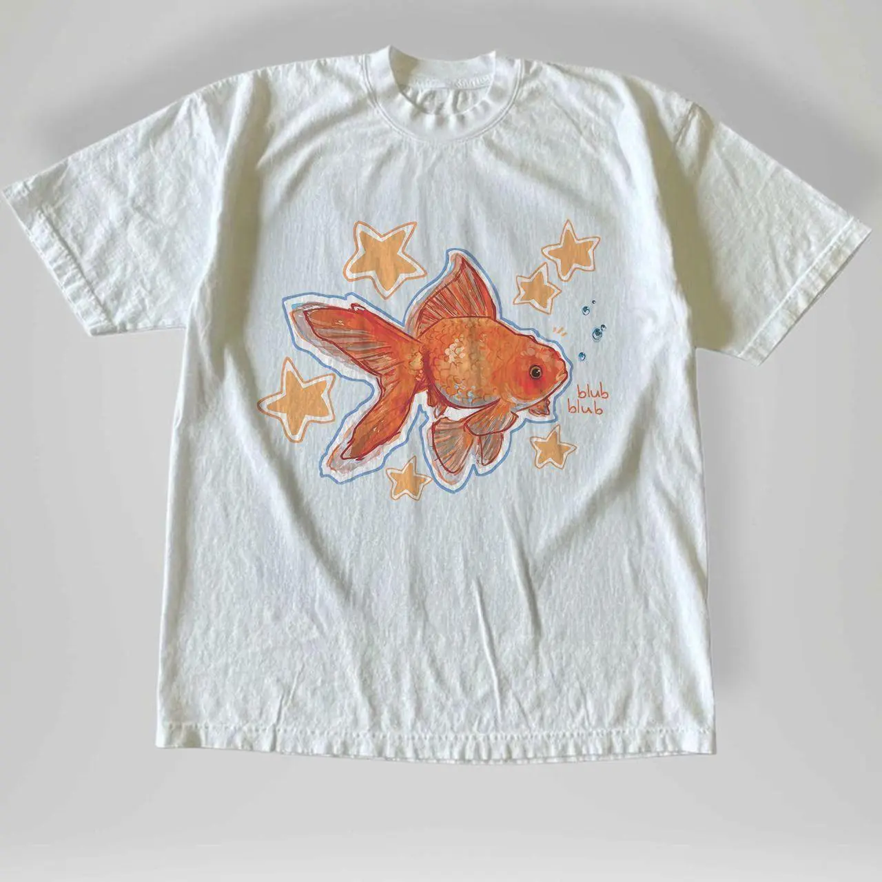 Goldfish Graphic T-Shirt, Unisex Cotton Tee, Vintage Fish Shirt, Retro Aquarium Graphic Tee, Cute Nature Lover Gift