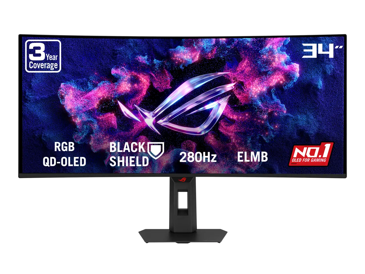ASUS ROG Strix 34 inch UltraWide QHD 2K 1440P  280Hz G-Sync Compatible HDR500 0.03ms USB-C OLED Curved Gaming Computer Monitor XG34WCDMS