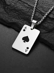 Ace Heart Poker Card Pendant Necklace, Cool and Stylish, Perfect for Daily Wear, Vacation, Dates, Ideal Gift