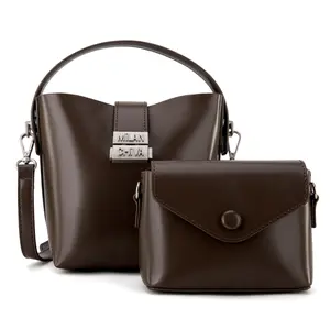 Milan Chiva Women's PU Leather Bucket Bag Stylish Shoulder Crossbody Purse with Adjustable Strap & Zipper Closure for Everyday Use