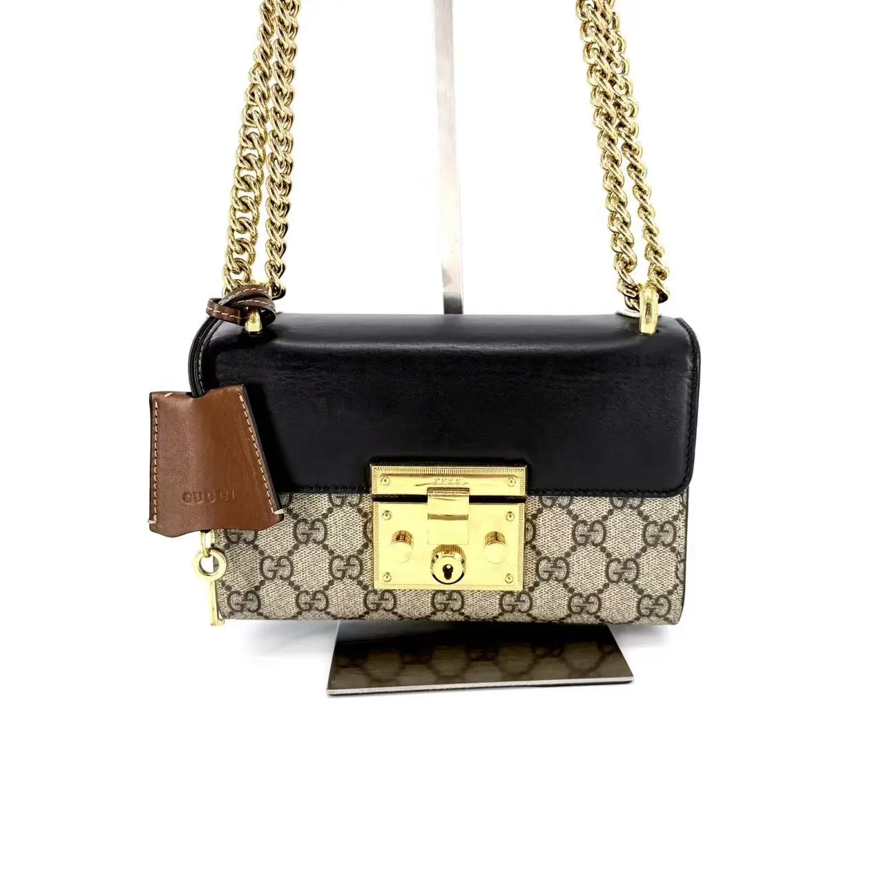 Pre-owned GUCCI canvas Shoulder Bags GG Supreme and Leather Small Padlock Shoulder Bag Fashionable Patterned Bag JV00296 NO2