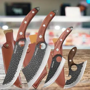 1-4PCS Stainless Steel Kitchen Knife Sharp Multipurpose Cooking Knife Professional Wooden Handle Boning Fish Beef Meat Knife