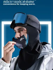 Unisex Magnetic Ski Mask - Winter Outdoor Sports Gear, Warm Face Cover Balaclava, Windproof for Cycling & Skiing