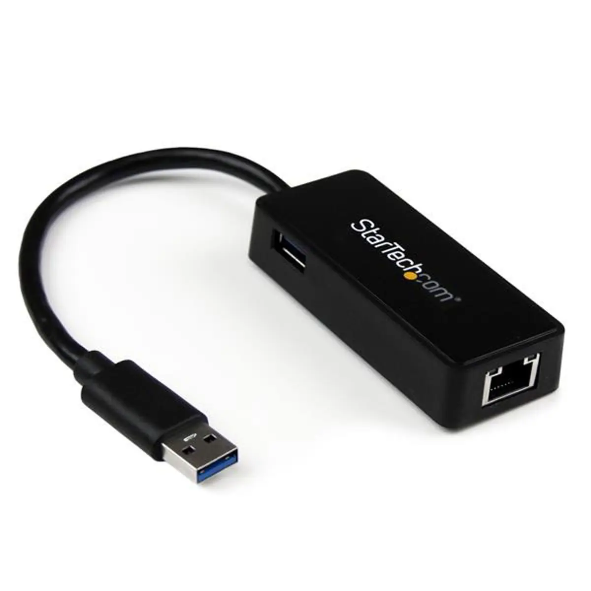 StarTech USB 3.0 to Gigabit Ethernet NIC Adapter with USB Port, Black