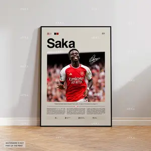 Bukayo Saka Poster, Saka Arsenal Print, Framed Saka Art, Arsenal Fan Gift Idea, Bukayo Saka Wall Decor, Arsenal Poster