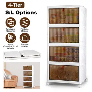 SO Handy! 4-Pack Magnetic Storage Bins  |   Foldable &on WHEELS! # organization # amazonfinds # storagehacks