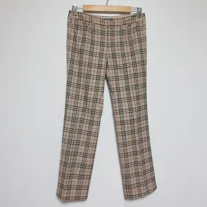 Pre-owned BURBERRY Wool Small Leather Goods Blue Label Nova Check Tapered Pants