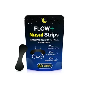 Flow+ Nasal Strips for Snoring, Extra Strength Nasal Strips for Breathing, Hypoallergenic Strong Nasal Strips Tape, Boost Oxygen Intake, Enhance Sleep Quality - Latex Free, Skin Safe Nose Strips