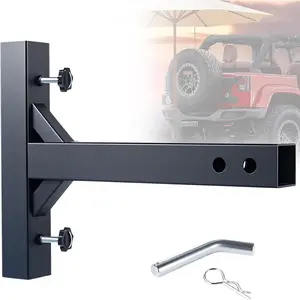 Hitch Flagpole Holder&Umbrella Holder - Powder Coated, Anti-Rust Drainage Hole, Fits Standard 2" Trailer Hitch, Compatible with Jeep, Truck, SUV, RV, Pickup (Single Falgpole)