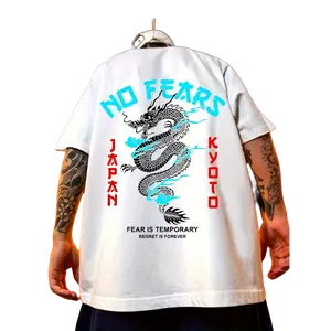 Streetwear Summer Graphic Tees Crewneck T-shirt Dragon Print Men's 100% Cotton Fabric Casual Tees for Daily Gym Workout Running Streetwear Trending Limited Edition Menswear Stretch Top Tshirt Tropical