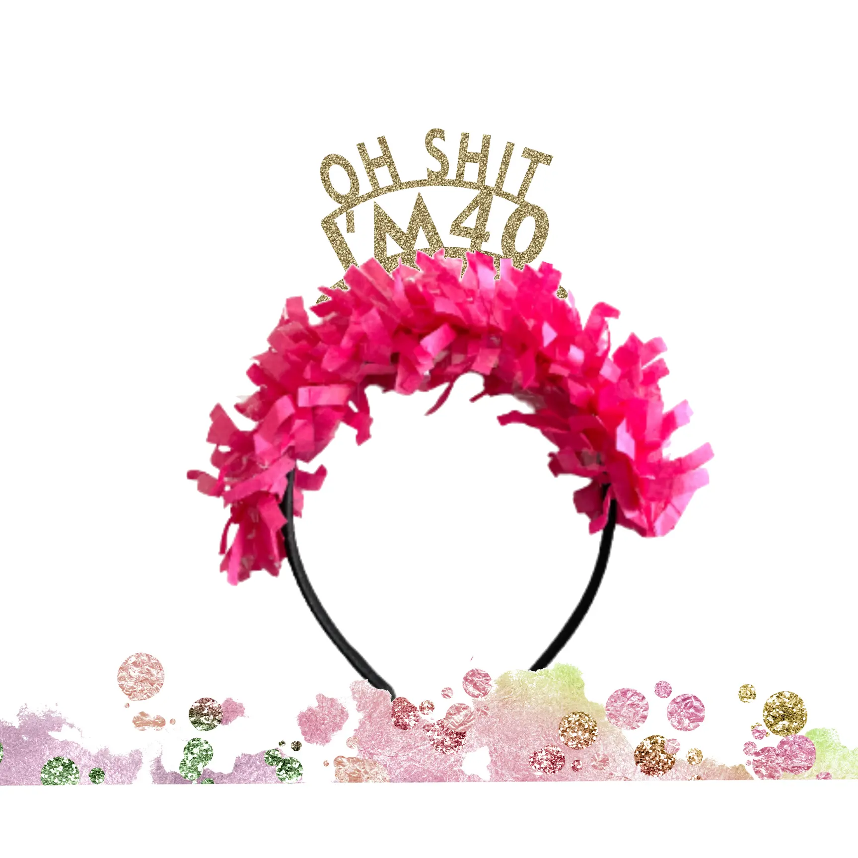 40th Birthday Headband, 40th Birthday Decorations, 40th Birthday Gift, Party Decorations, Party Supplies