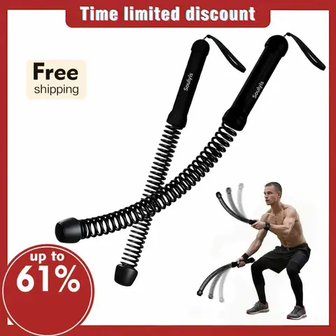 Soulyis Cordless Battle Ropes - 1.5kg Compact Weighted Fitness Rope with Anti-Scratch Design, Built-In Wrist Straps, At-Home/Apartment HIIT No-Jump Full-Body Burn Calories Tool, Hand Strengthener, Gym Bag-Friendly Gift for Fitness Enthusiasts