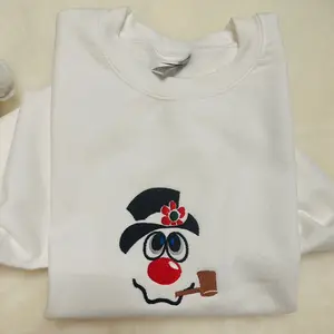 Snowman Embroidered Crewneck Sweatshirt