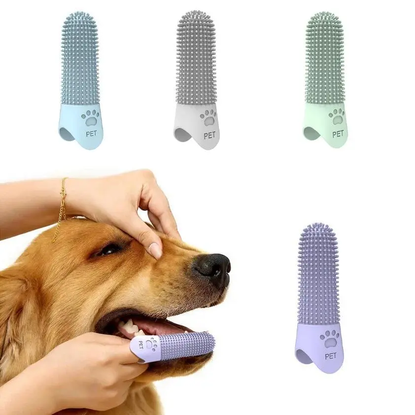 1/2Pcs Silicone Soft Pet Finger Toothbrush - 360° Clean, Gentle Care Durable Oral Care Tool for Dogs, Cats