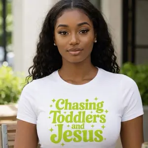 Chasing Toddlers Screen Print Transfer – Funny Mom Life Design for T-Shirts.